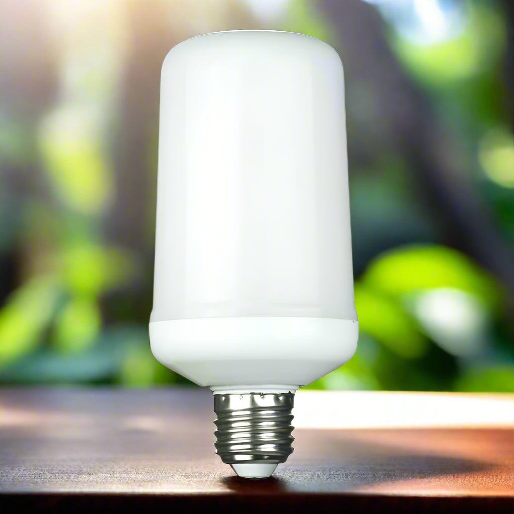 White light bulb on a white background