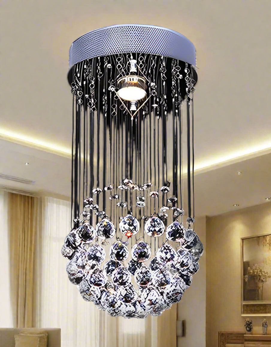 Crystal chandelier with a black background