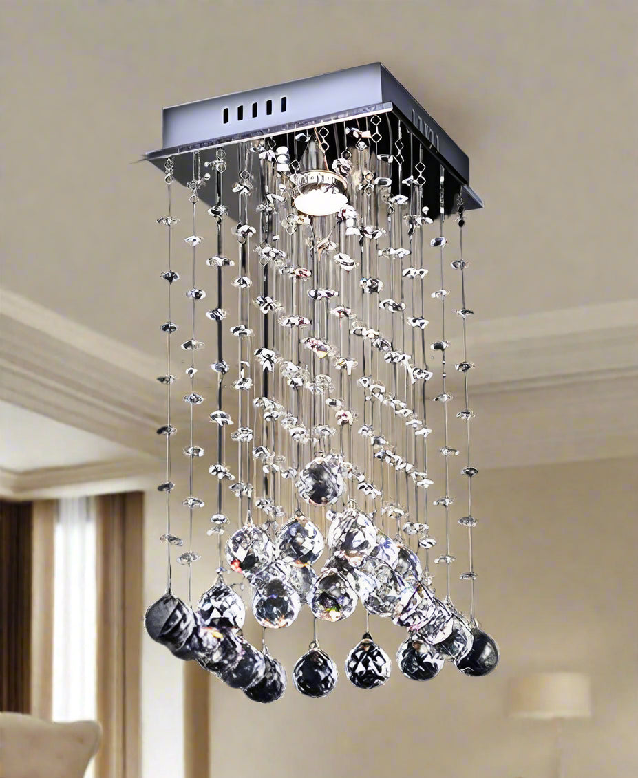 Crystal chandelier with a black background