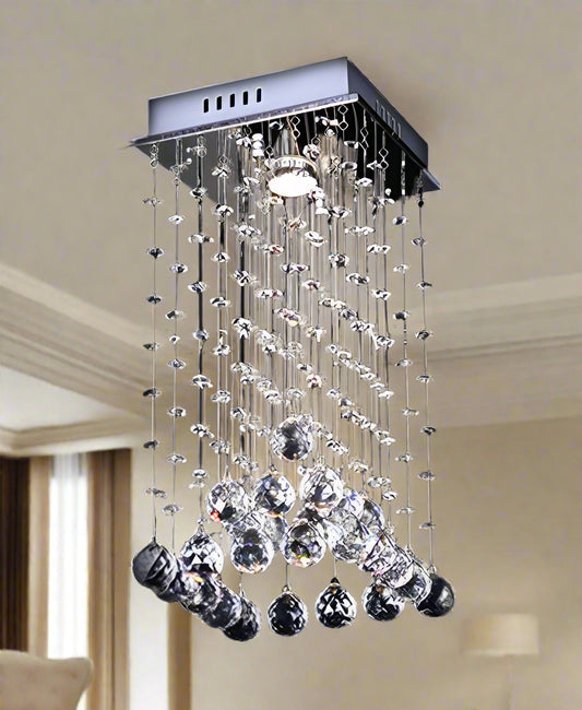 Crystal chandelier with a black background