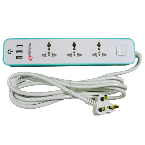 Portable Extension Unit with USB Ports 3Ways & 3USB port