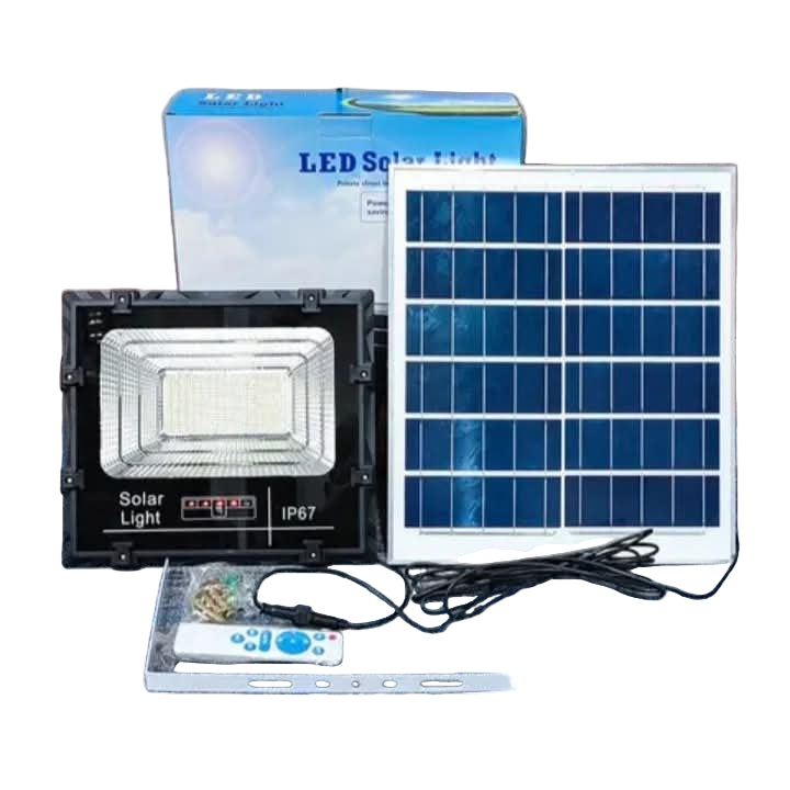 100W Solar LED Floodlight – 6500K Daylight, Outdoor Remote Control, IP67 Waterproof, Available  30W–800W