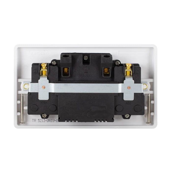 Universal Switch Socket Twin With 2 x USB